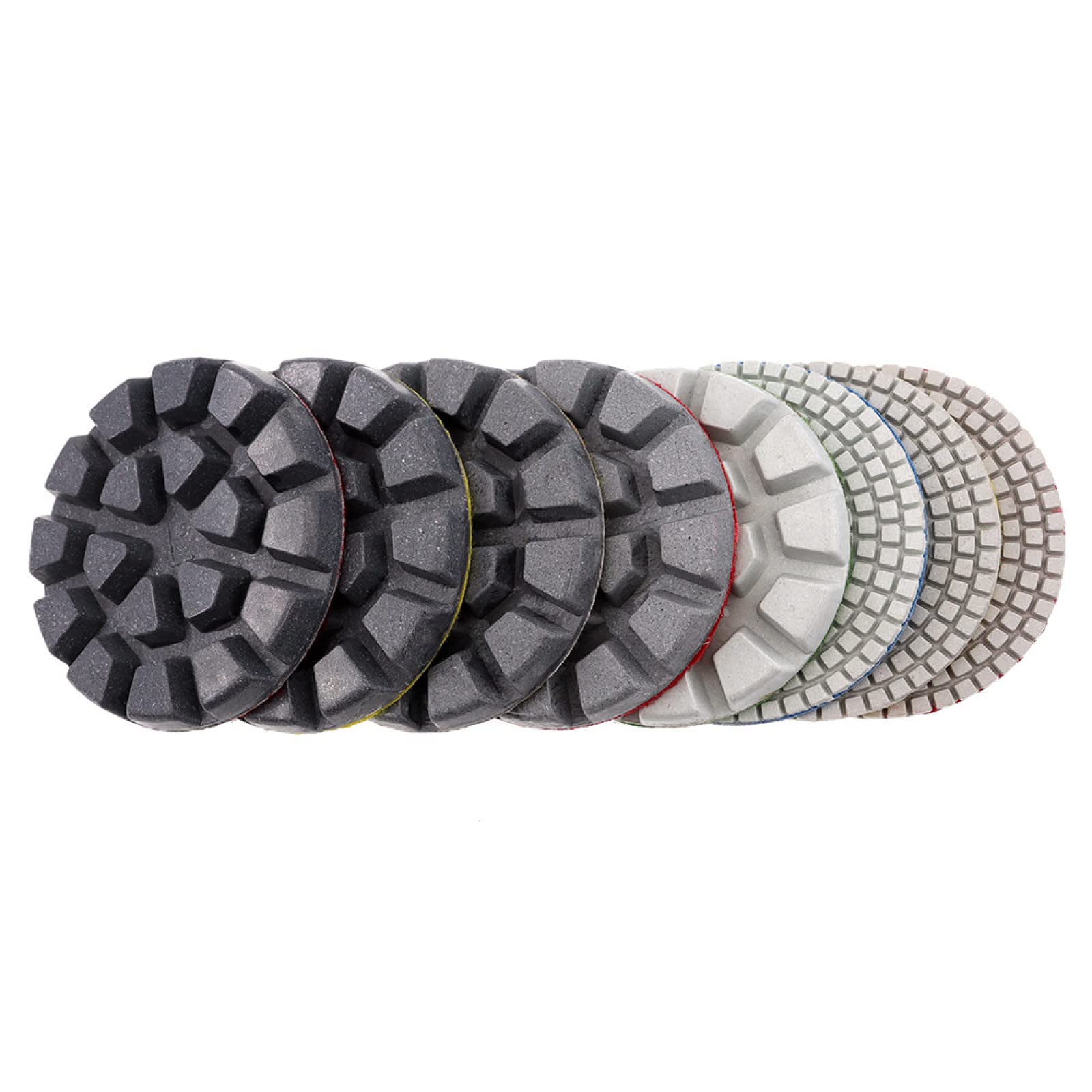 Almohadillas pulidoras de diamante, Juego de 8 almohadillas de pulido en seco de diamante de 4 pulgadas for pulido de pisos de concreto, discos de pulido en húmedo, granito, mármol y piedra