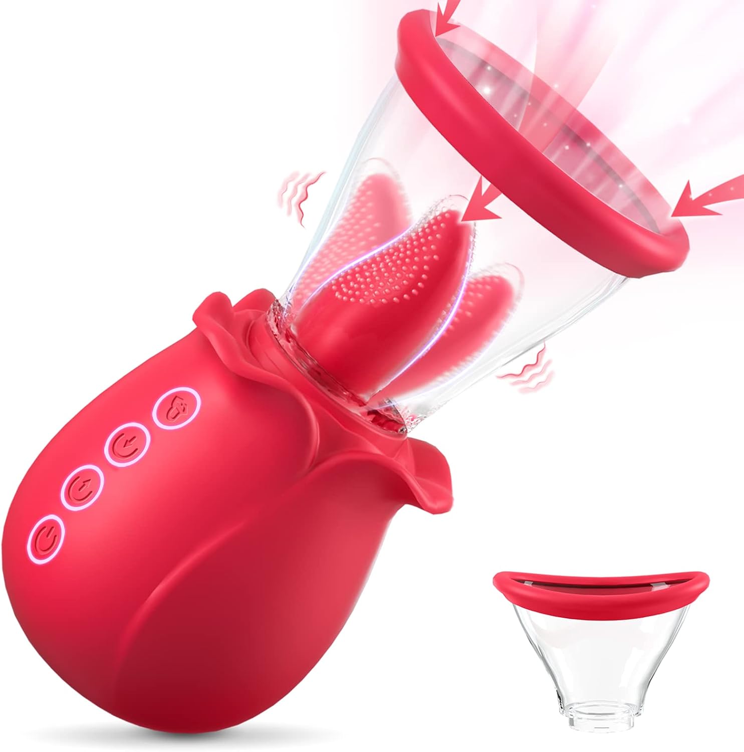Sex Toys Vibrator for Woman-Rose Sucking Sex Toy,3 in 1 Sucking &Licking Rose Vibrators Sex Toy-Dildo G Spot Vibrator Nipple Clitoral Stimulator, 2 Suction Cup Vibrator Adult Sex Toys for Women Couple