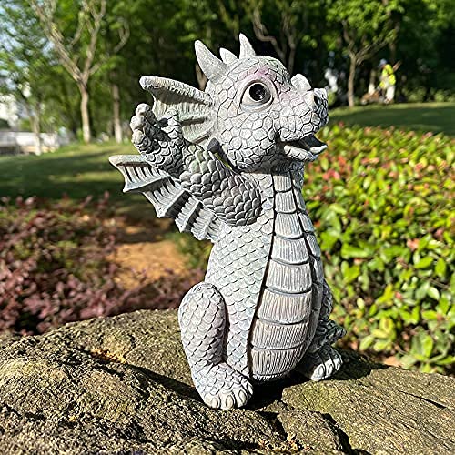 zalati Dragon Statue Figurines Art Resin Sculpture for Outdoor Garden Decor Home Desk Ornament - Dance with Joy - Image 3