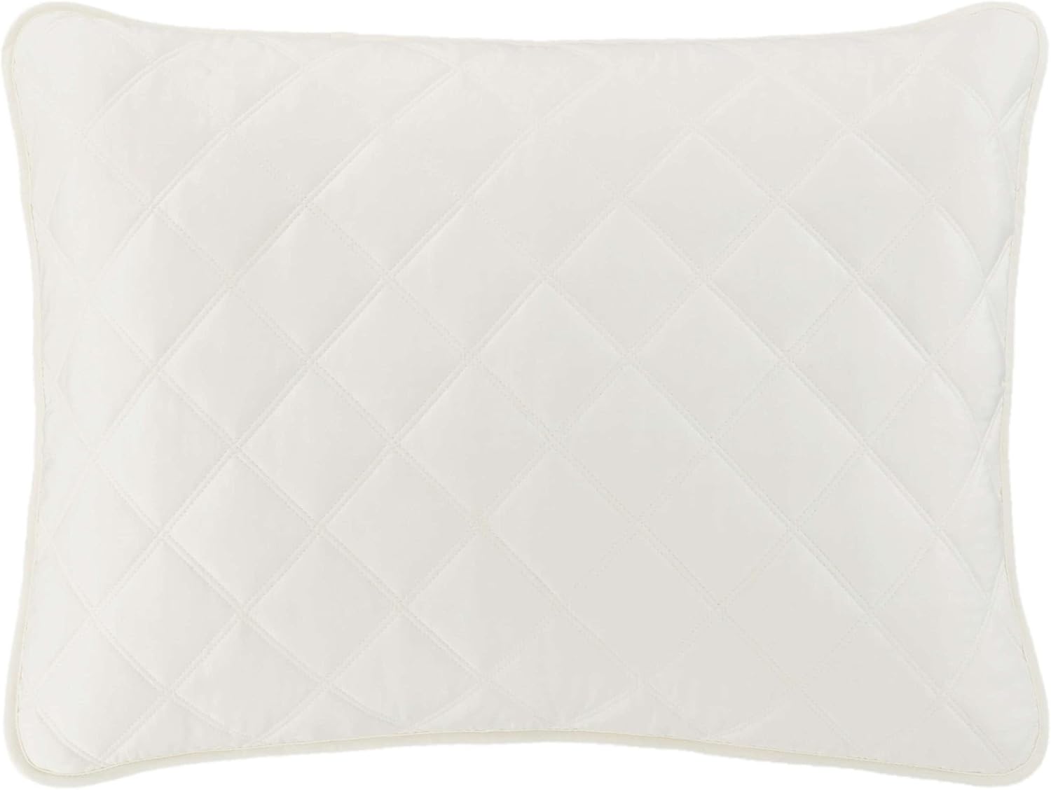 Pine Cone Hill Quilted Silken Solid Ivory Sham, Standard Size, Ivory Solid Pattern