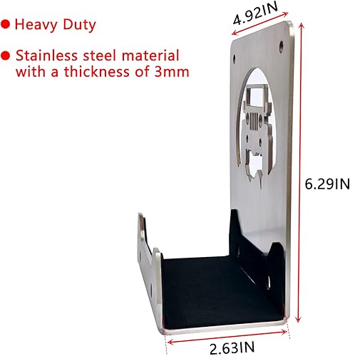 Miniatura 4 de Soporte de soporte de puerta resistente, material de acero inoxidable, extraíble para montaje en pared, para Jeep Wrangler CJ YJ TJ JK JKU JL JLU LJ