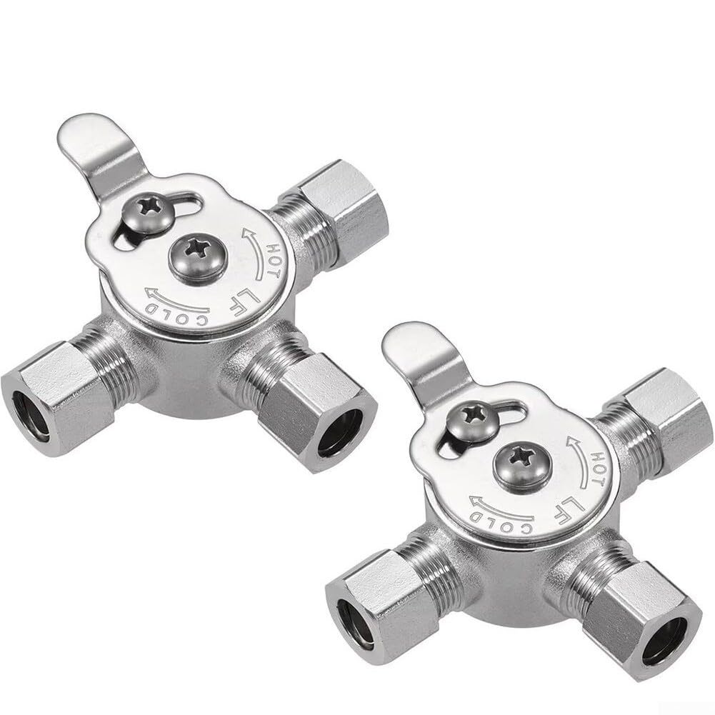 Valvola miscelatrice termostatica progettata per una temperatura stabile utilizzando la regolazione manuale di ingressi caldi e freddi (2PCS)