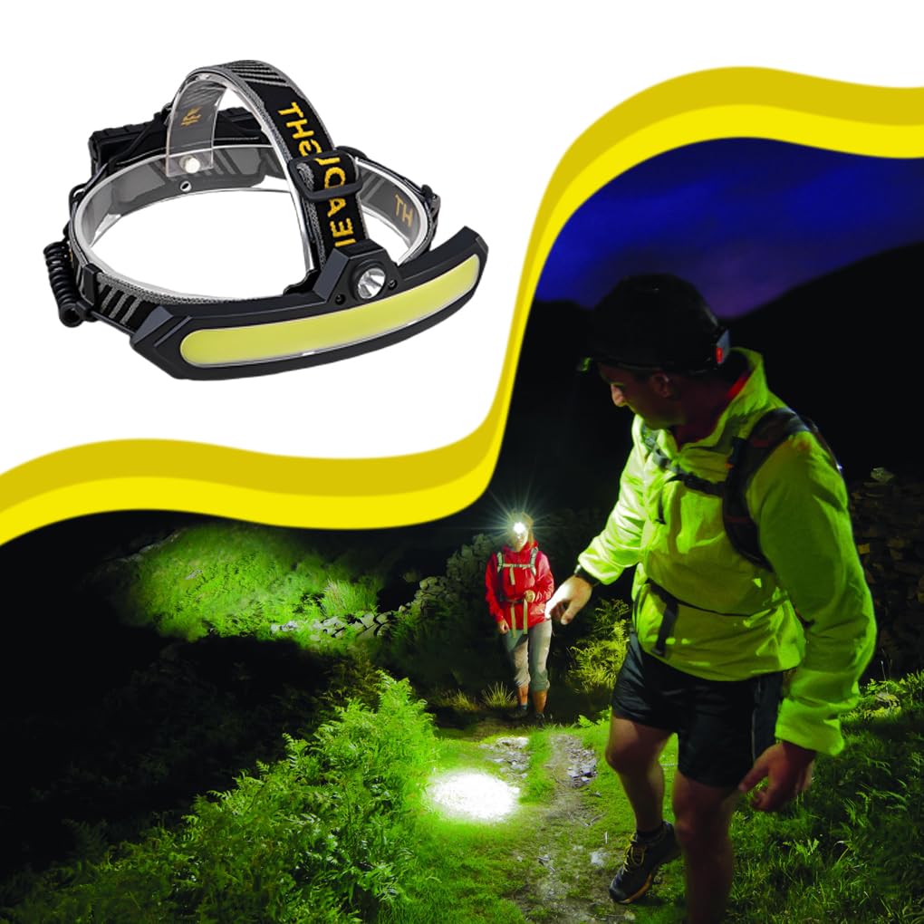 Set di 3 fari ricaricabili USB regolabili multiuso per ciclismo, escursionismo, arrampicata, luce di emergenza integrata, batteria integrata