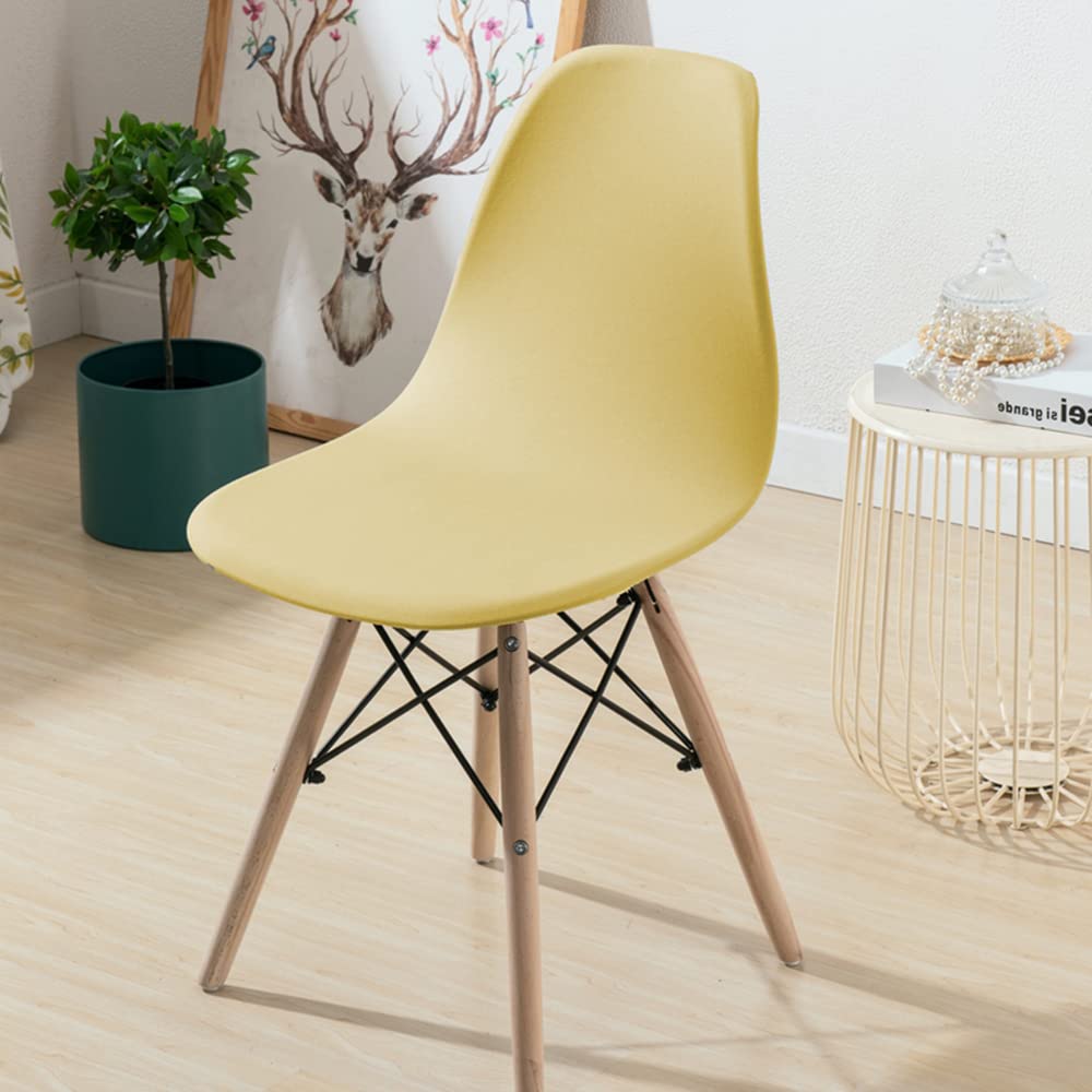 Housses Chaise Salle à Manger Scandinaves Housses de Chaise scandinave Lot de 6 Extensible Housse de Protection de Chaise scandinave Jaune