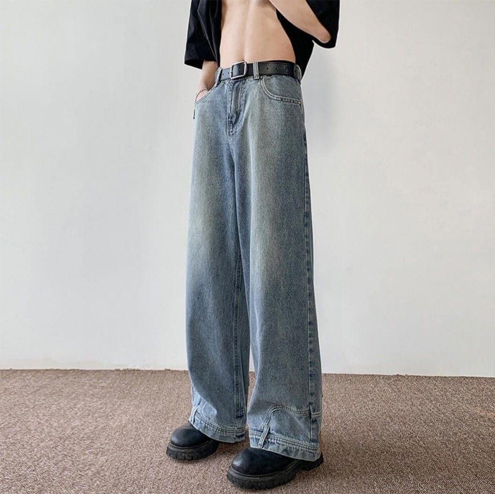 Unisex Y2K Women's High Waist Irregular Pocket Reverse Design Men's Hip Hop Street Loose Straight Leg Jeans3