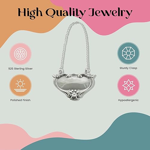 Miniatura 5 de Etiqueta del nombre del decantador de la botella de licor de vino ovalada grabable de plata esterlina