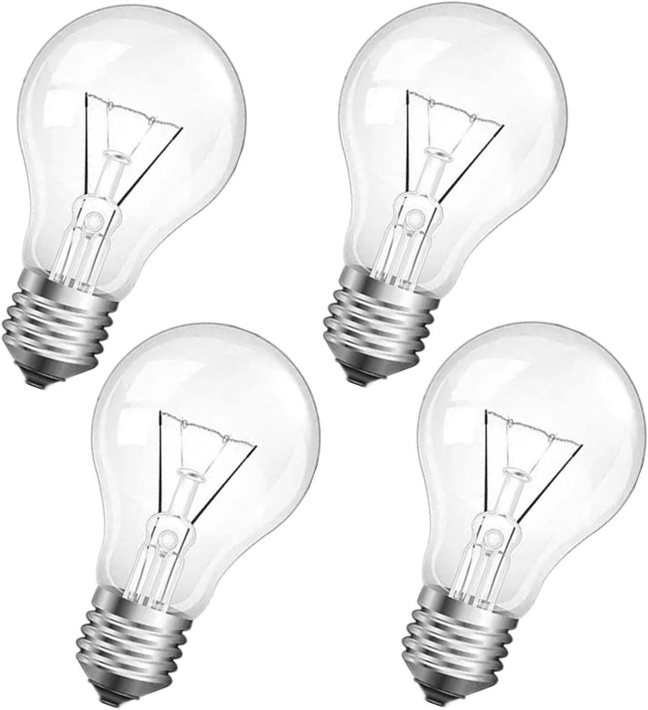 100 Watt Incandescent Light Bulbs, A19 Clear Incandescent Rough Service Light Bulb,A19 100 WATT Incandescent Bulb Shatter Resistant Rough Service Light Bulb 100 WATTS A19 Shape (4)