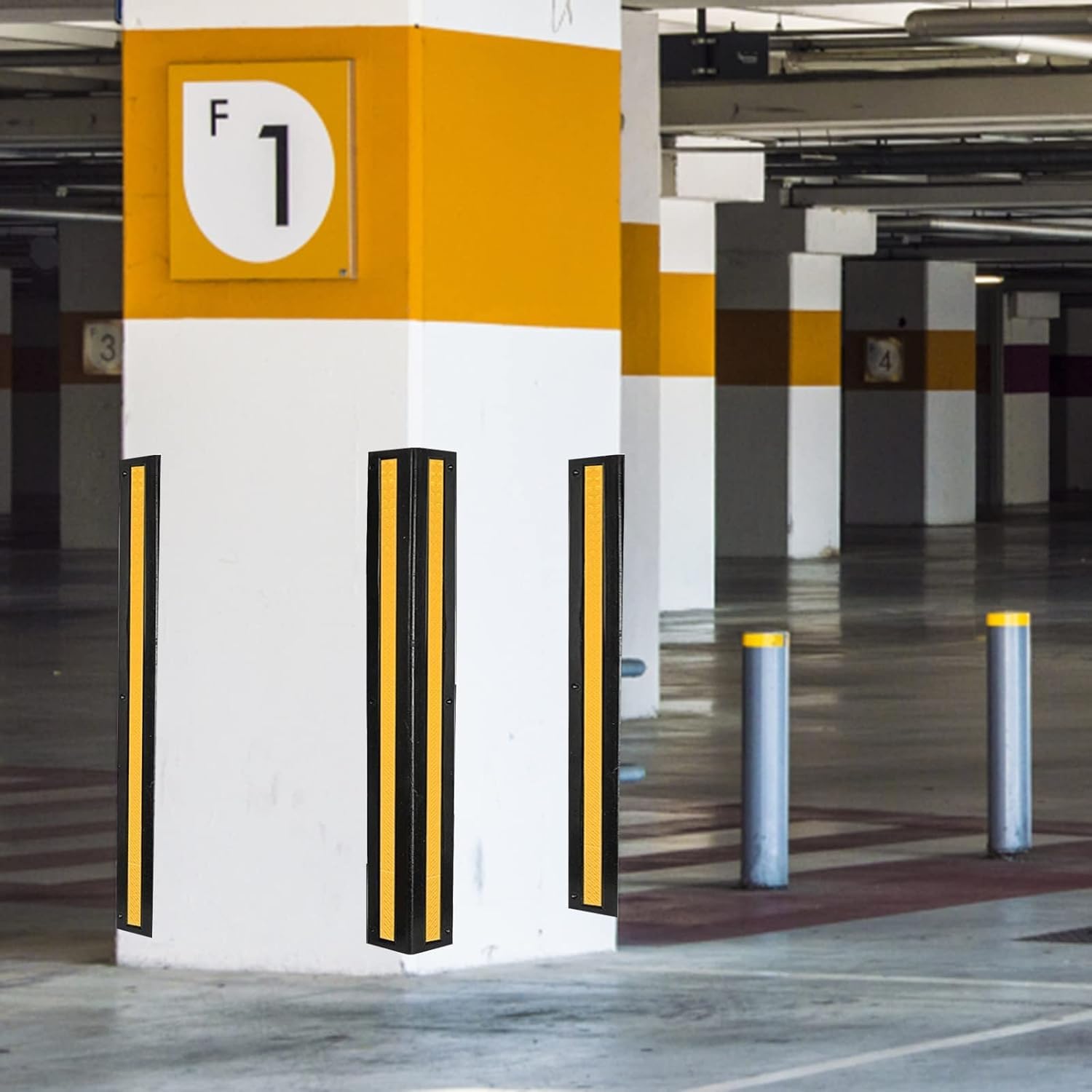 Protezione angolare da parete per parcheggio, paraurti riflettente per bordi delle pareti dell'officina, 1 cm di spessore, confezione da 5 (40 cm), resistente agli urti, facile da installare