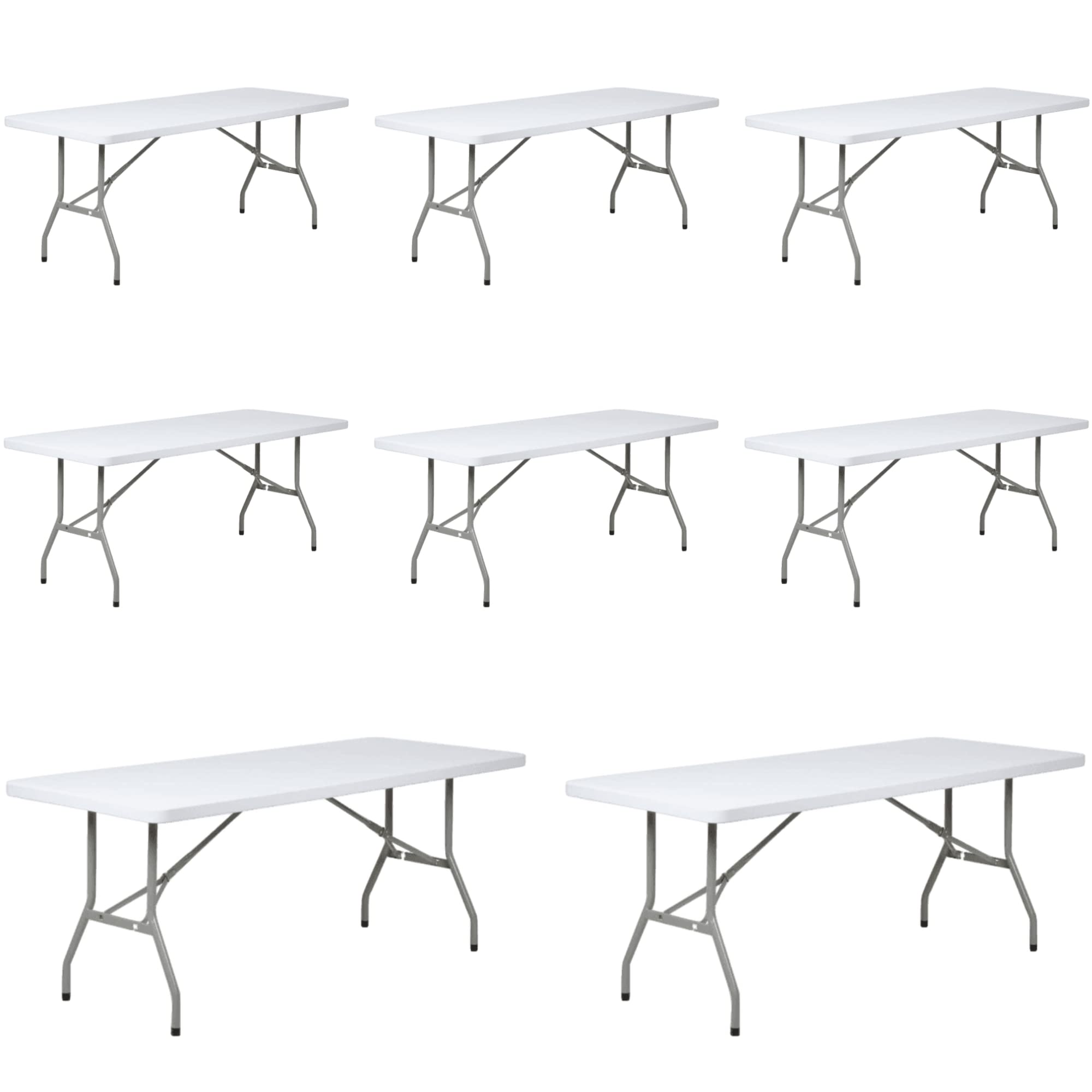 Buy 8 Pack 6 Foot X 30 Inch. HeavyDuty Granite White Plastic Folding