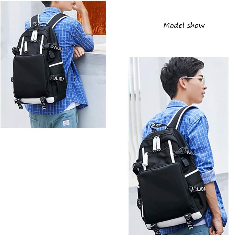 Basketball Player Star Irving Multifunction Luminous Backpack Student Fans Schoolbag (Black Style 5) : Sports & Outdoors