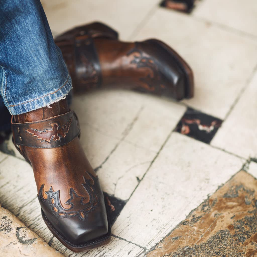 Sendra Boots - 7811 Cowboystiefel für Damen und Herren mit Shuhabsatz und runder Spitze - Country Boots Style in Braun - Elegante Cowboystiefel -