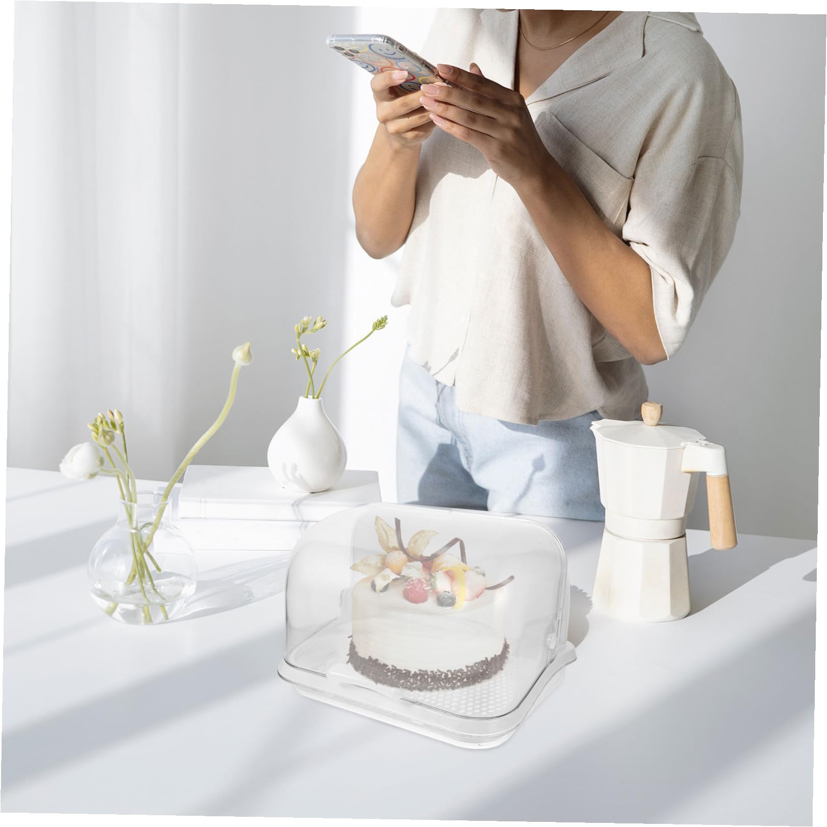 YARNOW Boîte de Rangement pour Biberons Égouttoir à Biberons et Porte-Vaisselle pour Bébé Couvercle Anti-poussière Stockage Séchage des Articles pour Bébés en PP Blanc