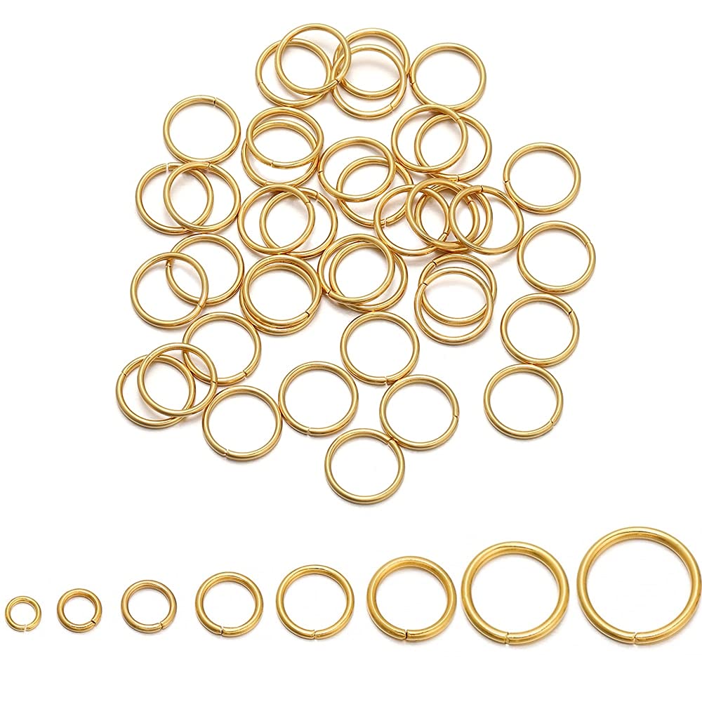 Qe 50-200 stks 4/5/6/8/10mm roestvrij stalen jump ringen split ringen connectoren voor DIY Sieraden maken benodigdheden accessoires Y106 (Color : 18K Gold 8mm