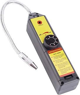 Fafeicy Detector de Fugas Halógeno, Detector de Fugas de Refrigerante CFC HFC con Luz LED, Sensibilidad de Ajuste Automático, Reinicio de Arranque y Seguimiento Automático, para Pruebas de de CA