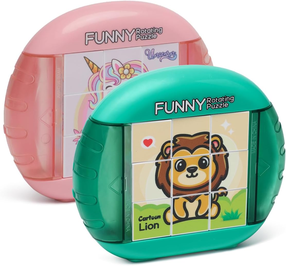 Rotating Puzzles for Kids 9 Cubes (Animals & Alicorn)