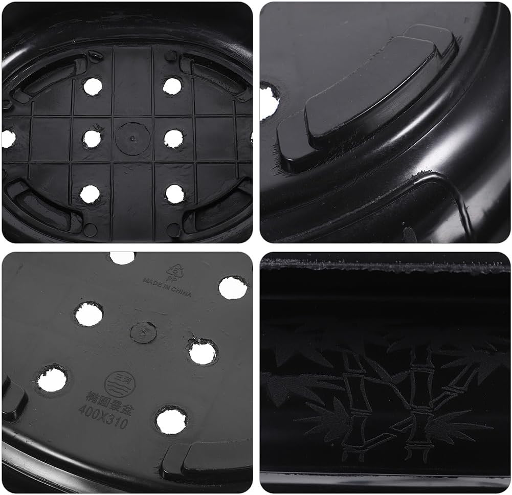 Yardwe 2pcs Bonsai Training Pots Oval Bonsai Planter Pot with Drainage Hole Plastic Large Deep Pot Plants Growing Pots for Nursery Garden Balcony