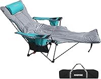 Vista 16 de Reclining Camping Chair with Removable Footrest Lounge Chair with Headrest, Cotton Cushion, Portable Adjustable Folding Chairs
