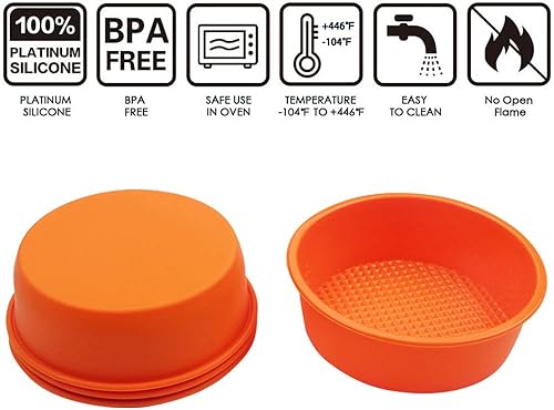 Miniatura 5 de Molde de silicona para moldes de 4.5 pulgadas para tartas de 4.5 pulgadas, cilíndrico redondo, moldes para tartas de arcoíris, verduras, panqueques