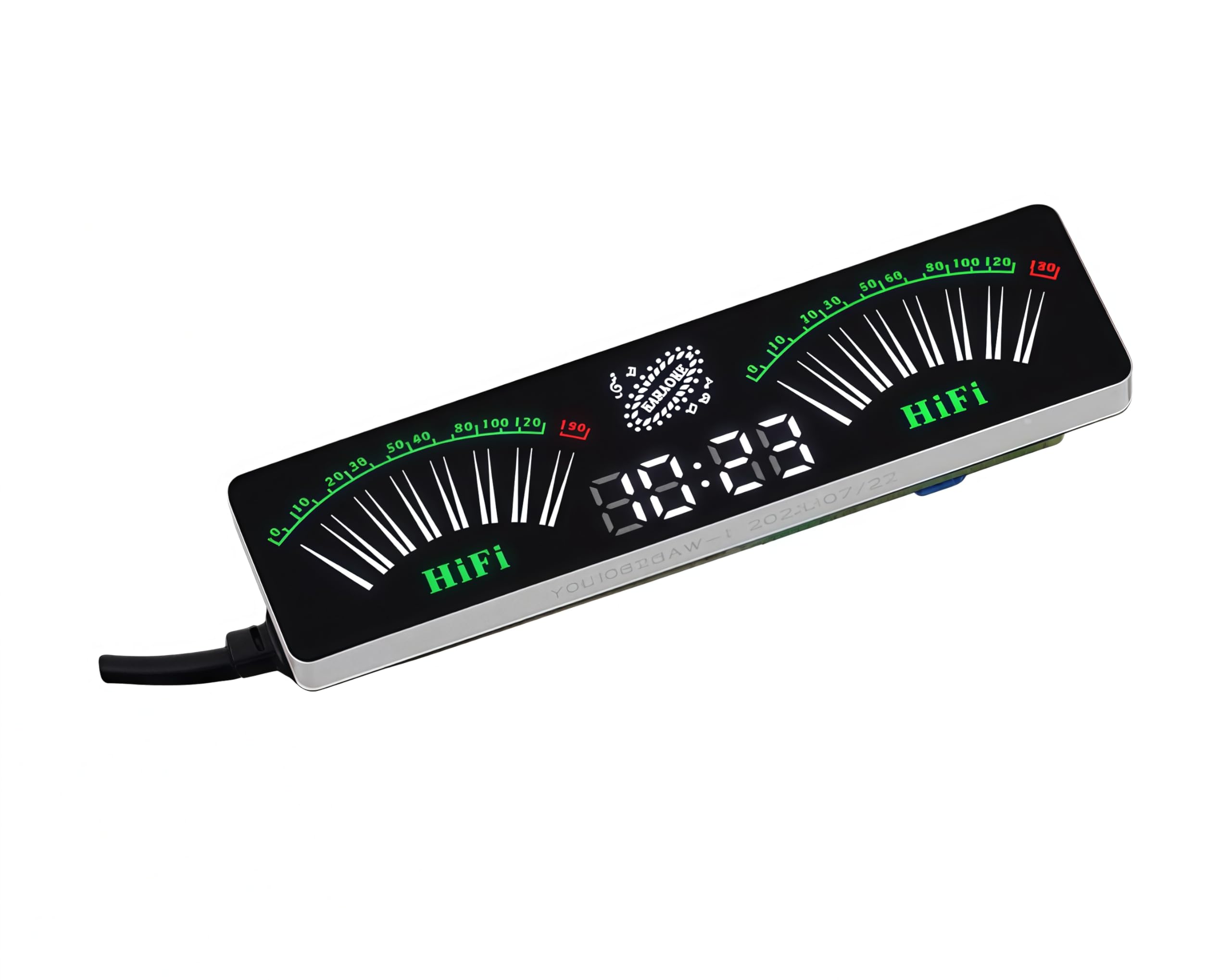 Tosuny Display Spettro Musicale, Luce LED Reattiva Audio con 3,5 Mm e USB C, VU Meter Attivato Dal Suono per Auto, Sala Giochi, Decorazione Scrivania PC di Casa
