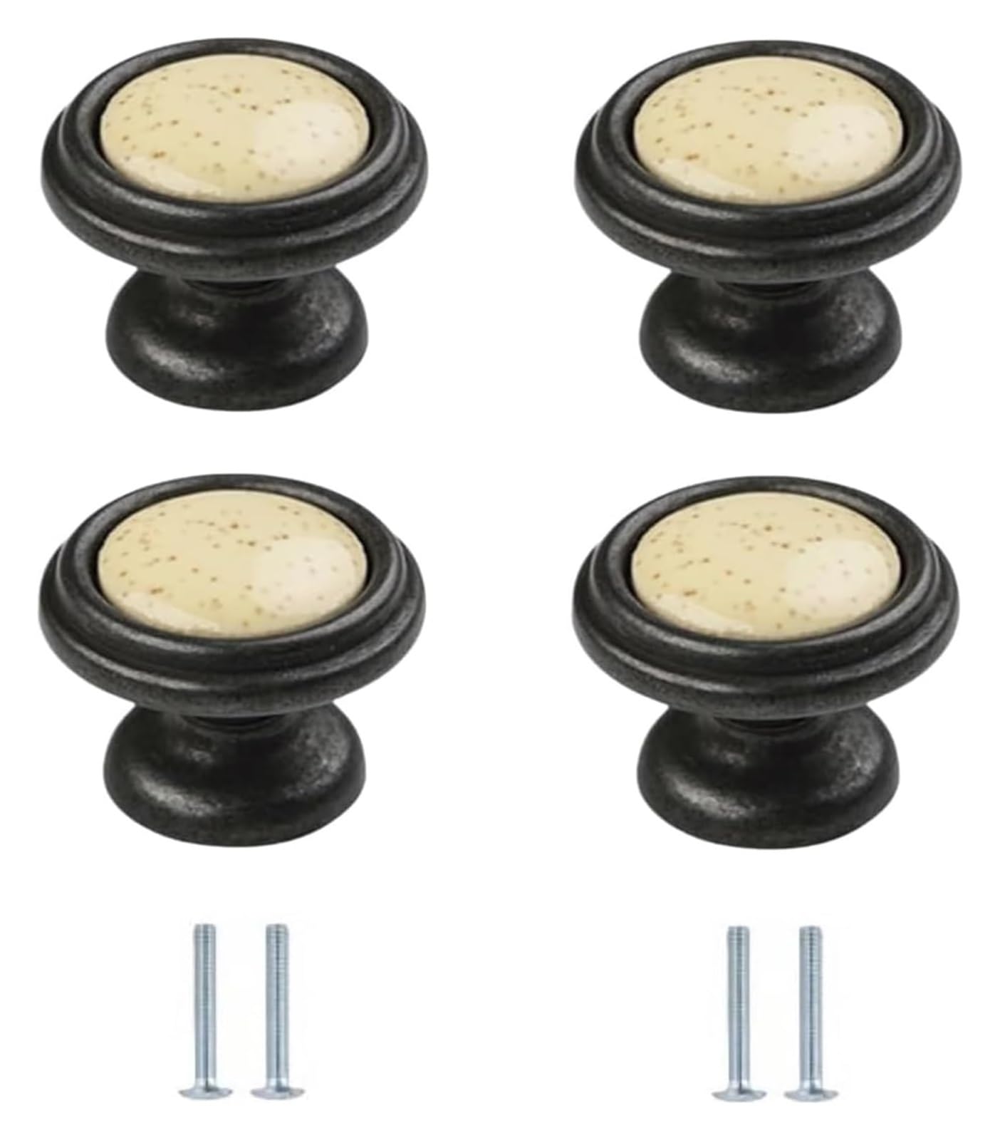 LQZAXSRDR Ceramic Cupboard Drawer Handle Knobs, Ceramic Cabinet Door Knobs Single Hole Pack of 4 Multiple Sizes(Black 32 * 32 * 26mm)