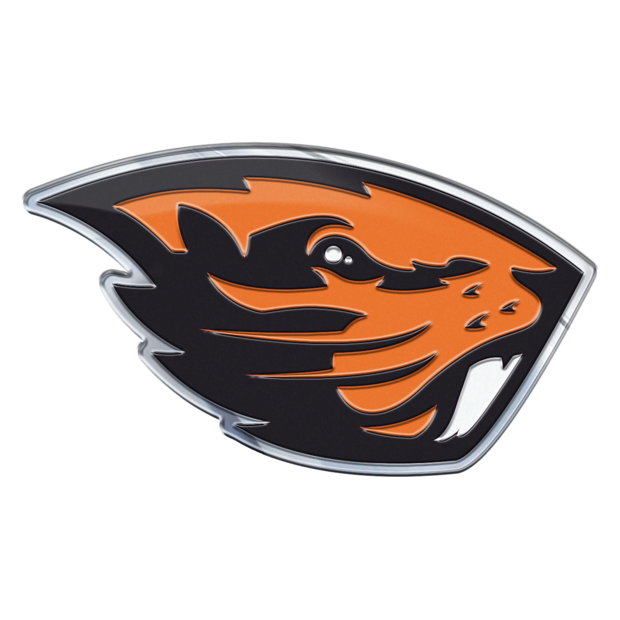 FANMATS 60552 Oregon State Beavers Heavy Duty Aluminum Embossed Color Emblem, Auto Emblem Decal