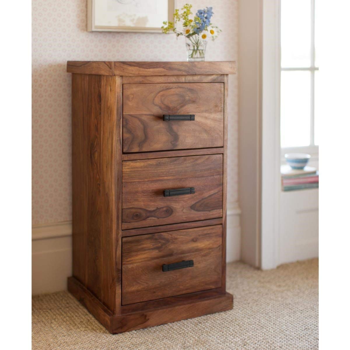 Solid Sheesham Wood Chest Of Drawers For Bedroom And Living Room (Design 1), Brown-image-9