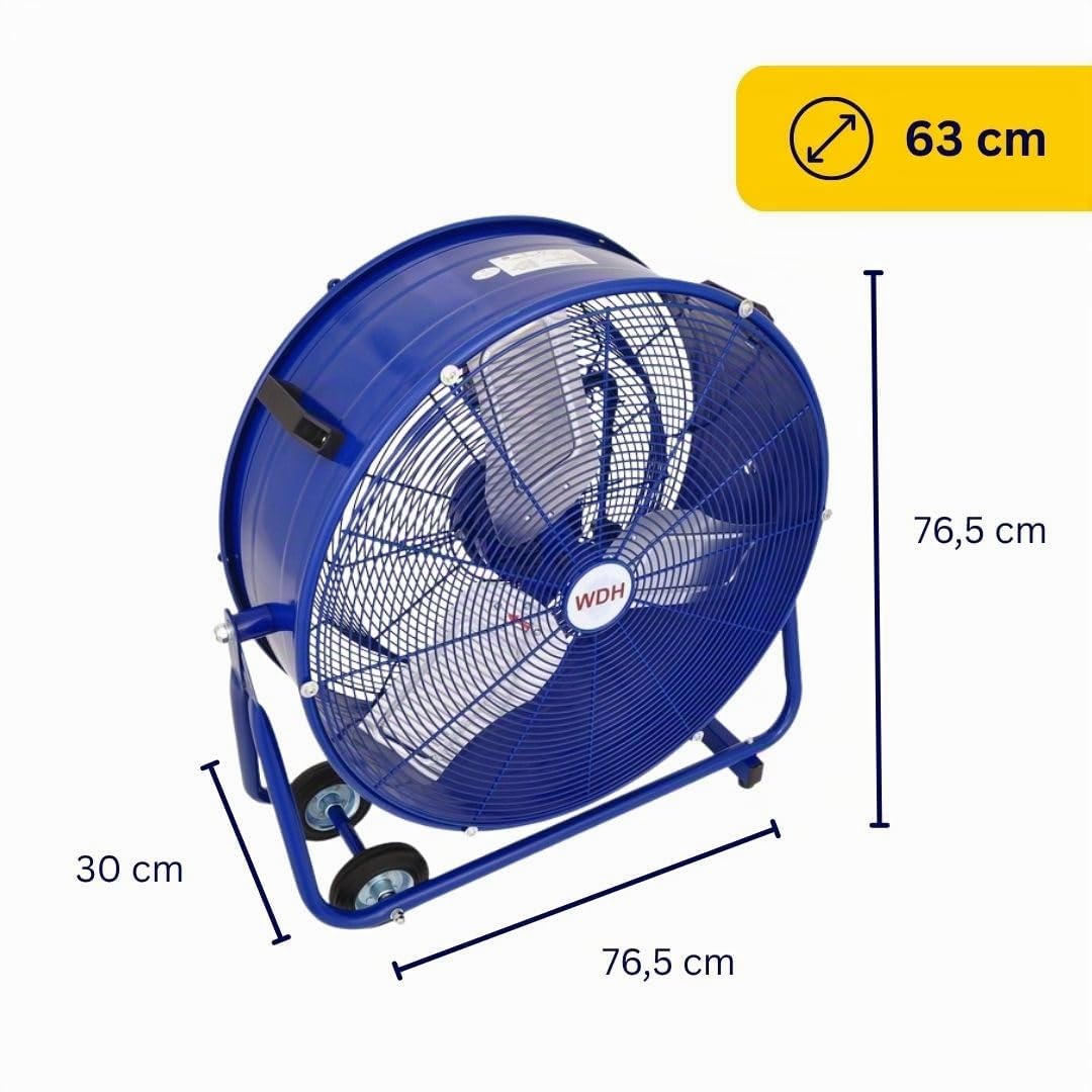 Aktobis Ventilateur à tambour, ventilateur industriel WDH-TG60L en métal robuste avec une circulation d'air maximale de 5.900 m³/h !