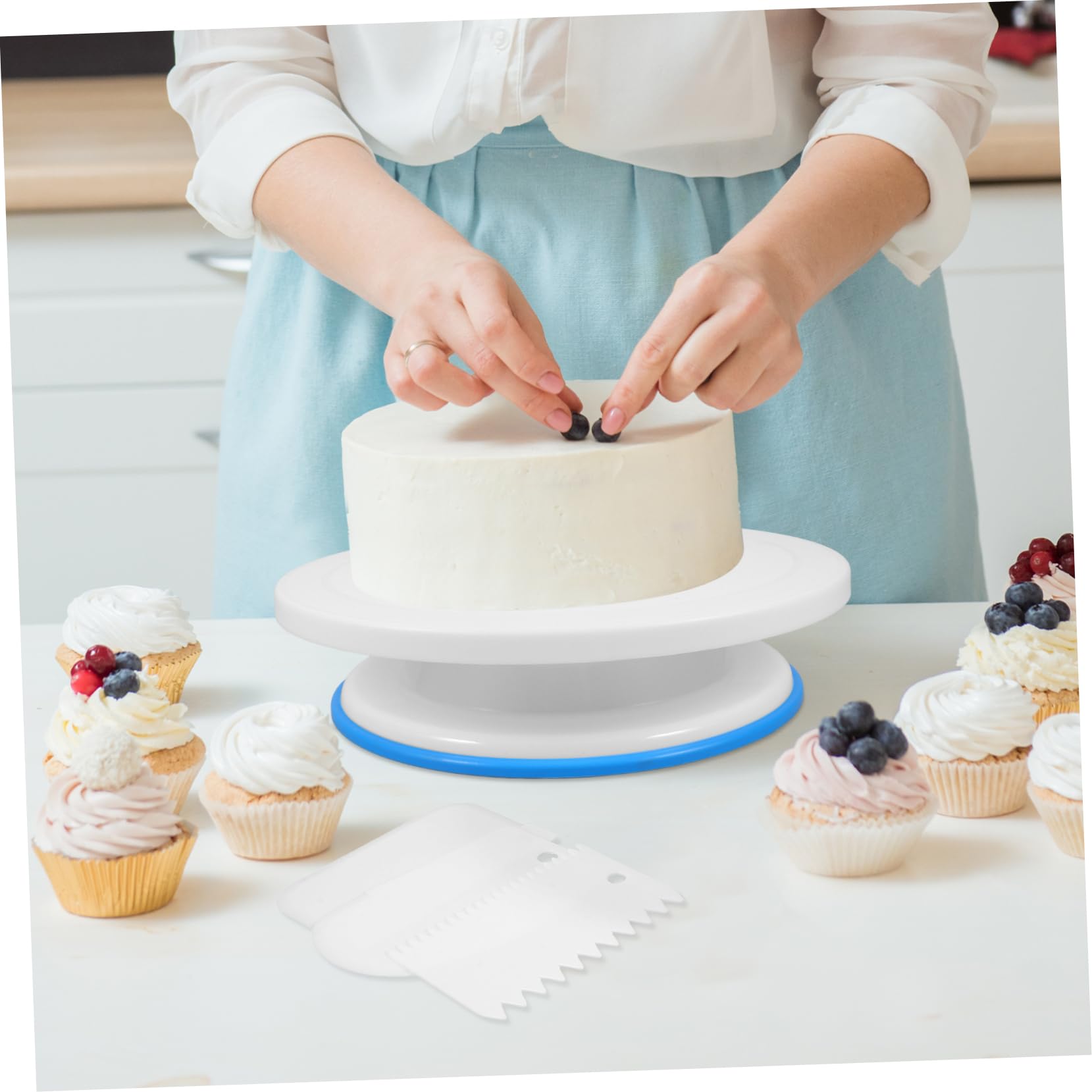 POPETPOP Girevole per Torte Antiscivolo Kit per Decorazione in Pasticceri e Appassionati