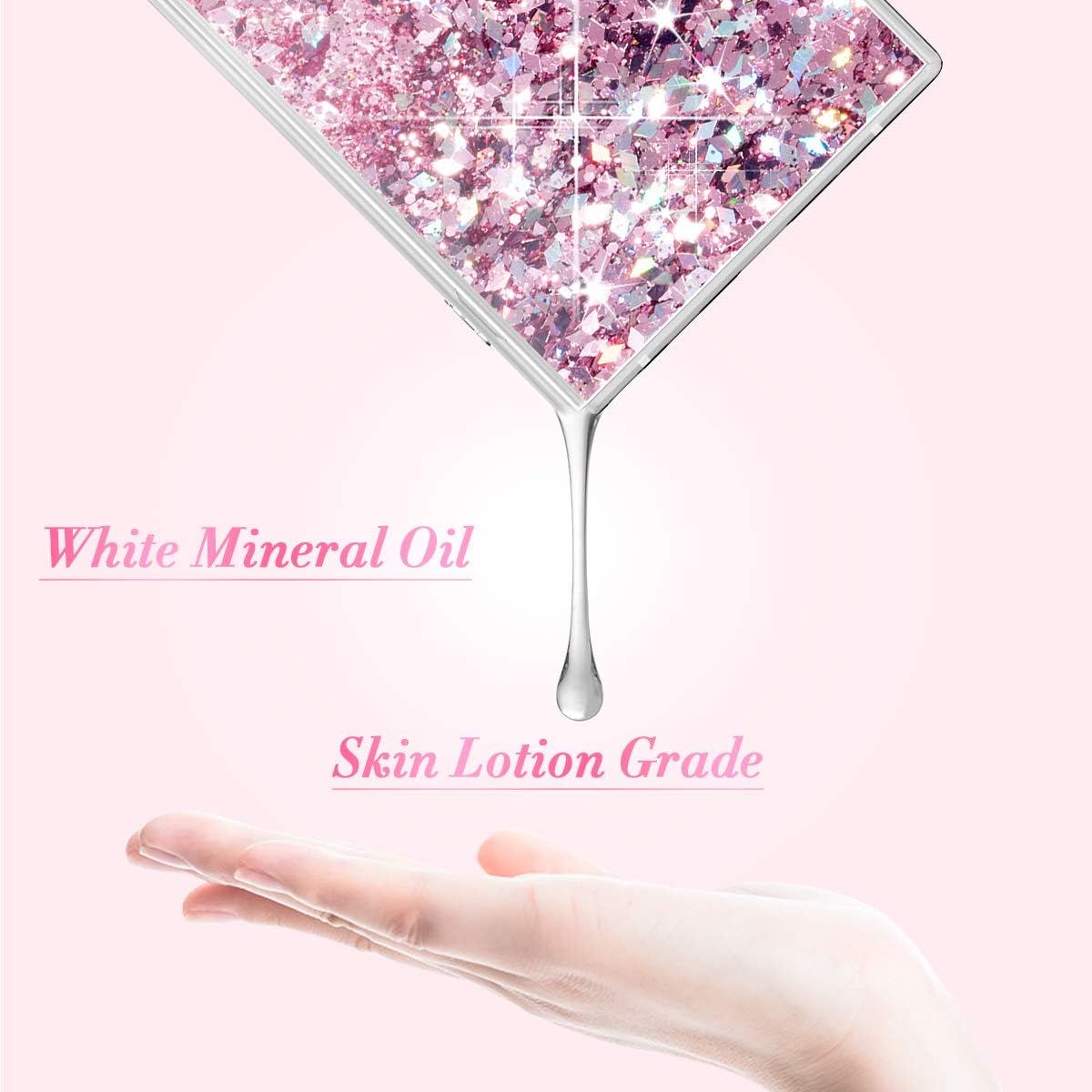 Caka Case for Galaxy Note 10 Plus Glitter Case Liquid Bling Luxury Fashion Flowing Floating Sparkle Shining Glitter Soft TPU Clear Women Girls Case for Samsung Galaxy Note 10+ Plus 5G (Rose Gold)