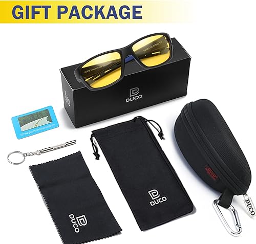Miniatura 7 de DUCO Gafas polarizadas de visión nocturna HD para hombres gafas de conducción nocturna TR90 marco 6201