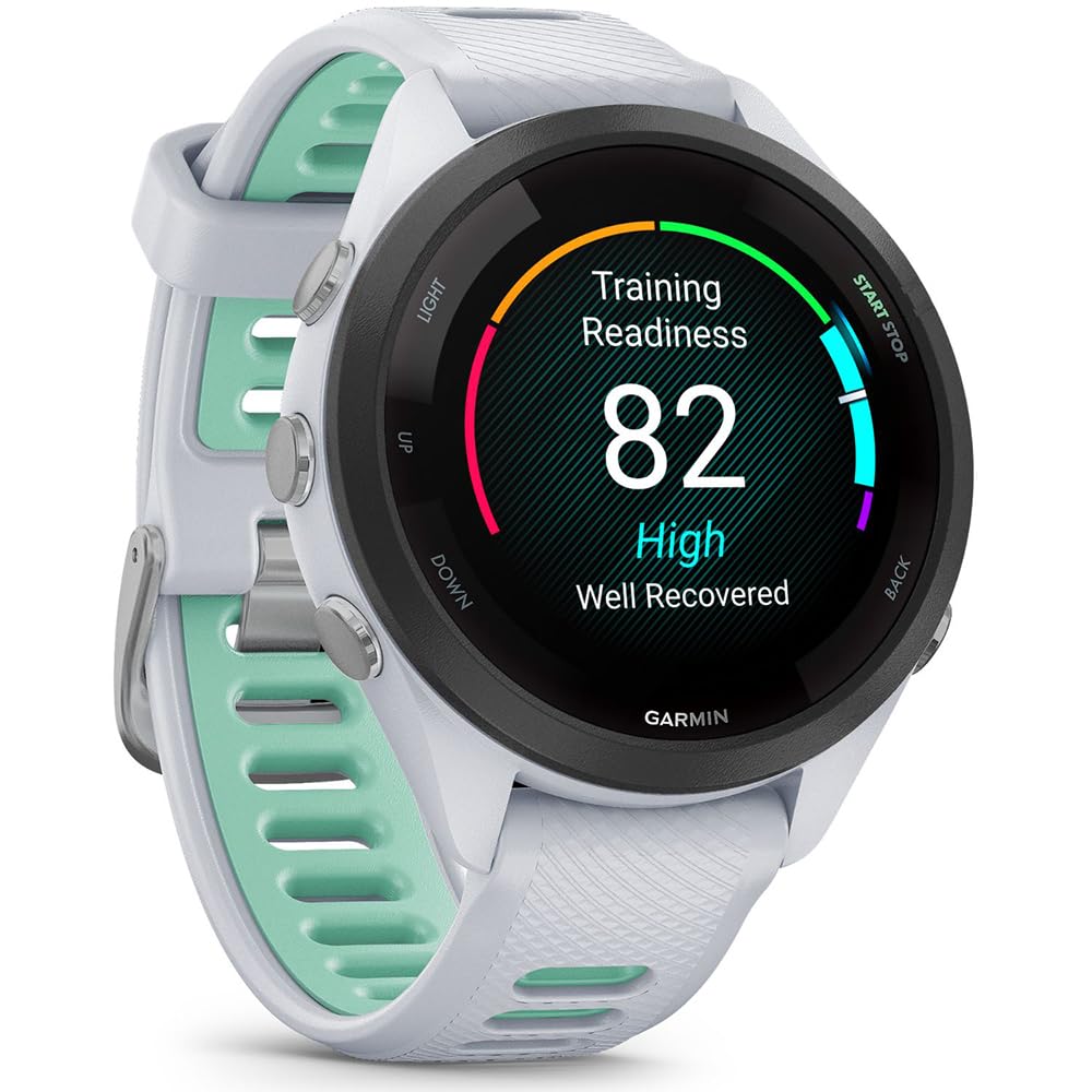 Amazon.com: Garmin Forerunner 265S GPS Smartwatch Whitestone/Neo