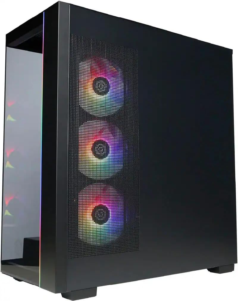 Lato view of CyberpowerPC Gamer Xtreme GXi3200BSTV10 with mesh panel