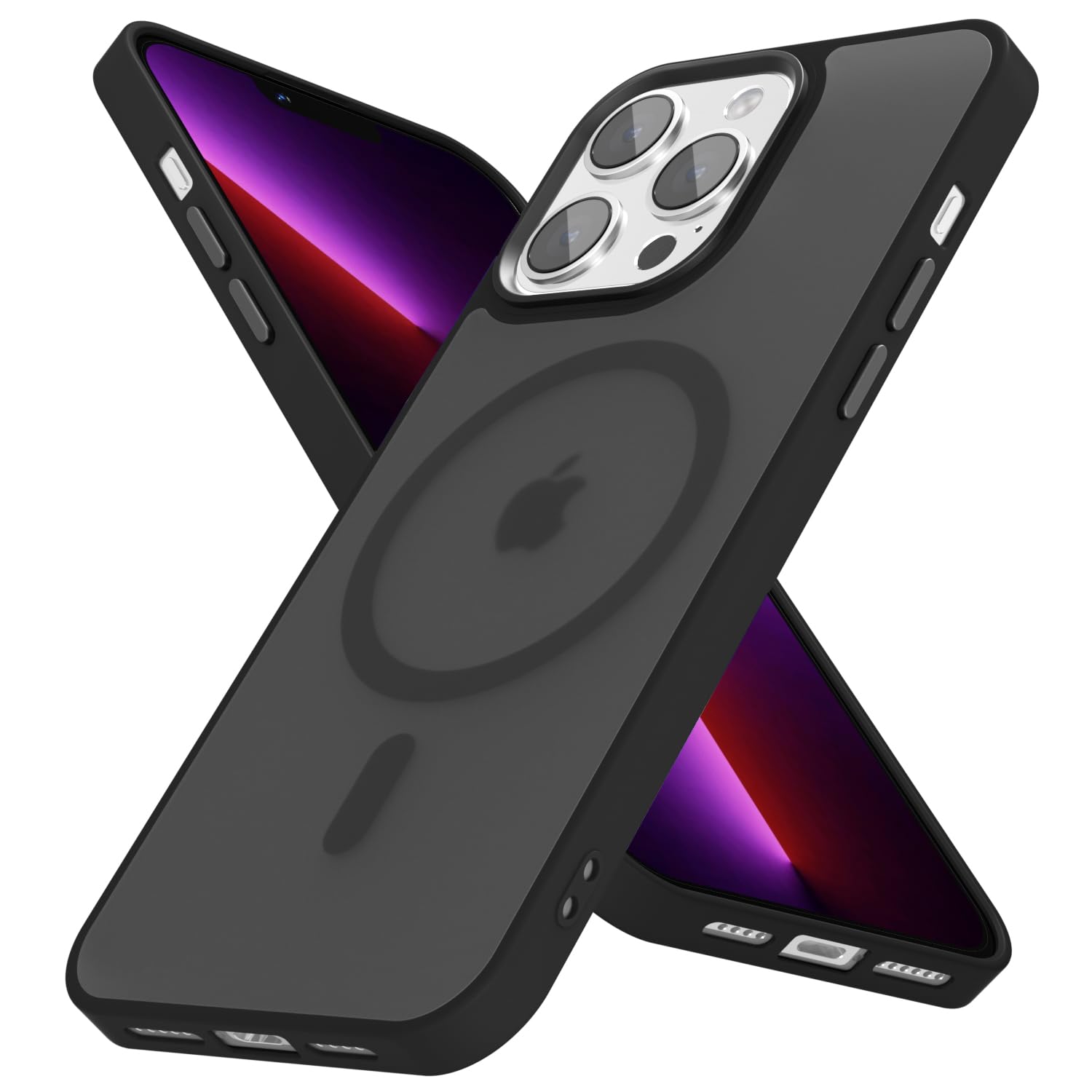 Oakxco Custodia Per IPhone 16 Plus Trasparente Opaca Azzurro – Cover Magnetica Magsafe Con Protezione Militare Anti-Caduta – Ultra Sottile E Anti-Impronte