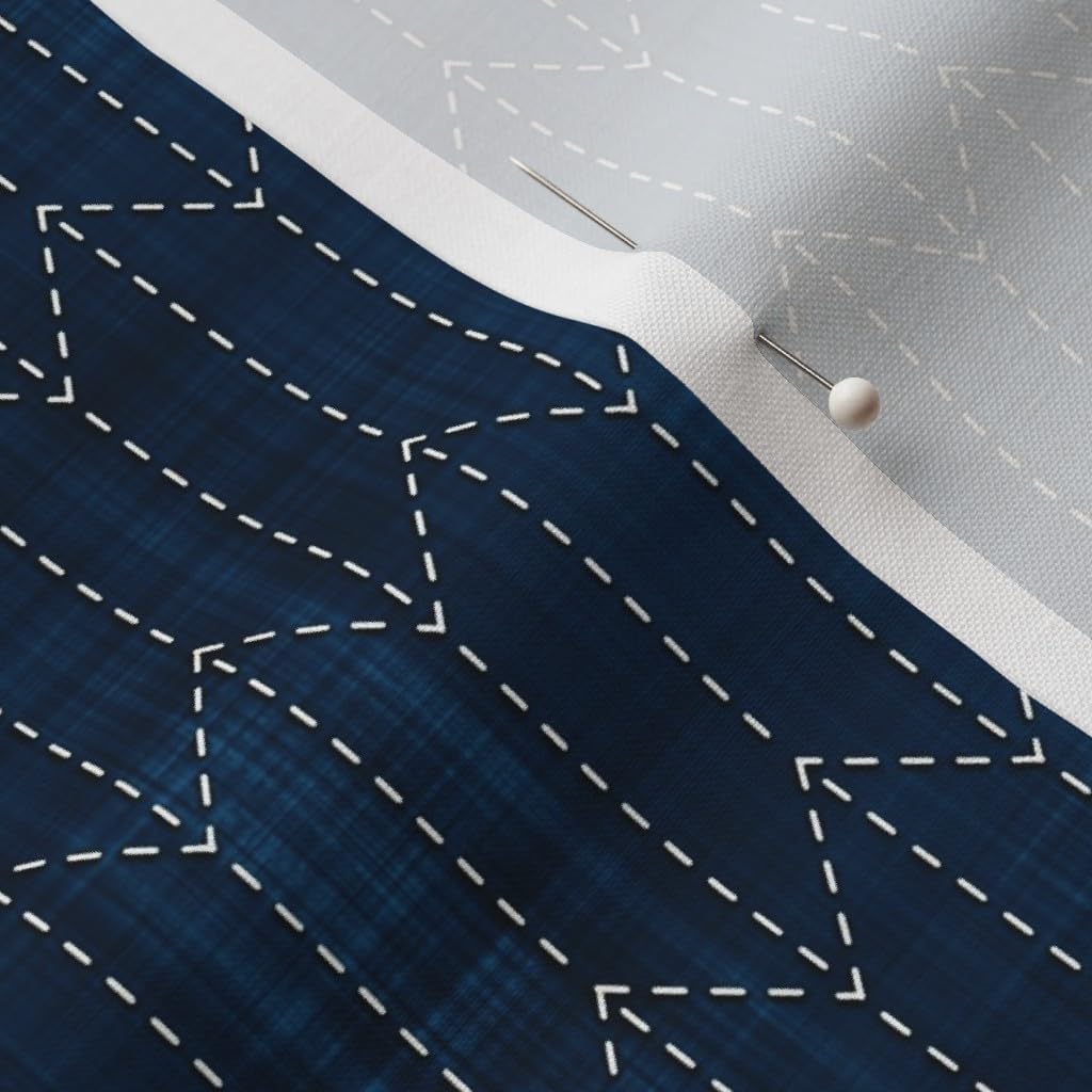 Spoonflower Fabric - Arrow Feathers Japanese Origami Sashiko Feather Chevron Abstract Printed on Petal Signature Cotton Fabric by The Yard - Sewing Quilting Apparel Crafts Decor