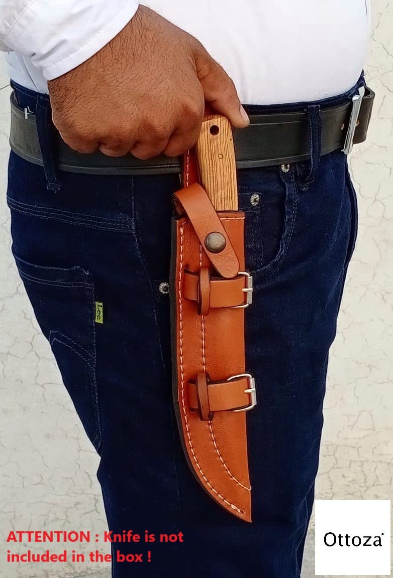 Ottoza Handmade Leather Knife Sheath Side Draw Knife Sheath Bushcraft