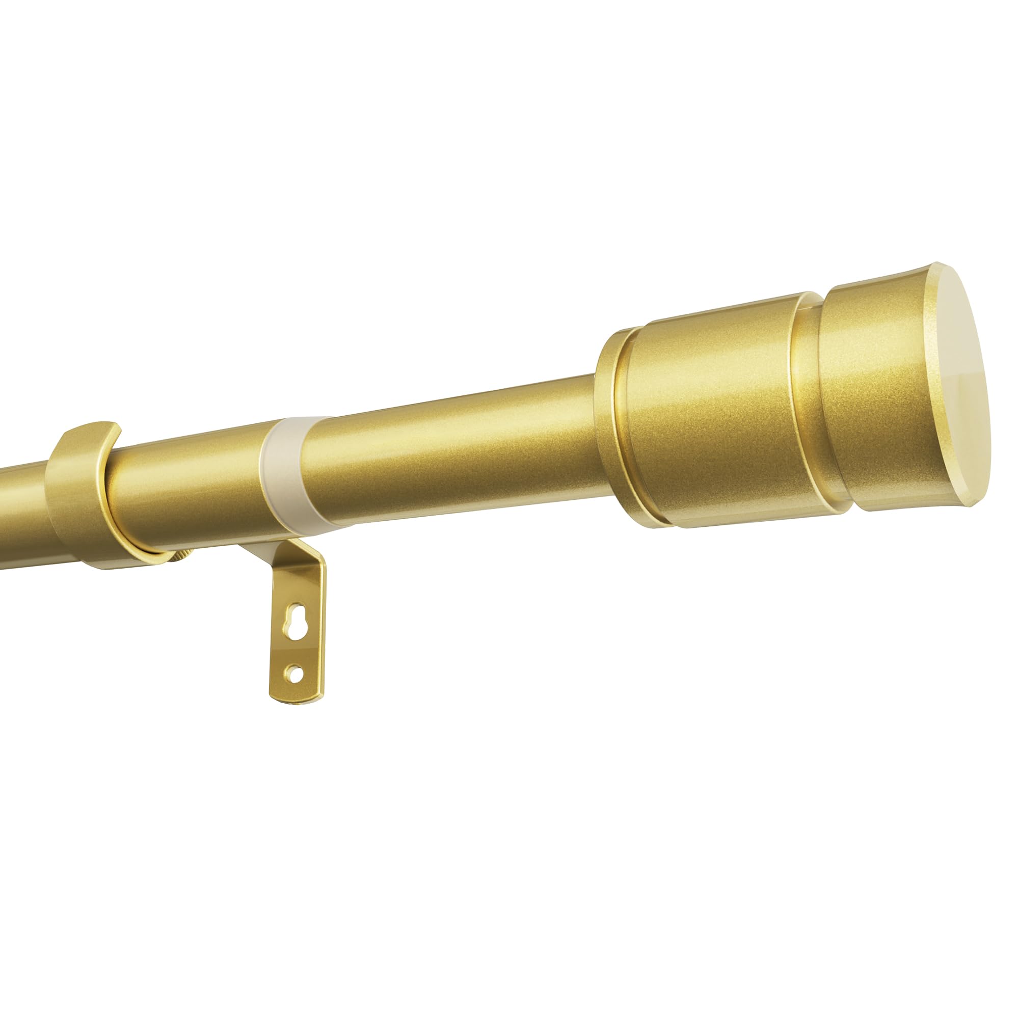 ENJOYBASICS Curtain Poles, Adjustable Curtain Pole 70cm-335cm for Window, Extra Long Curtain Rod with Brackets, Heavy Duty Drapery Rod for Living Room (Gold)