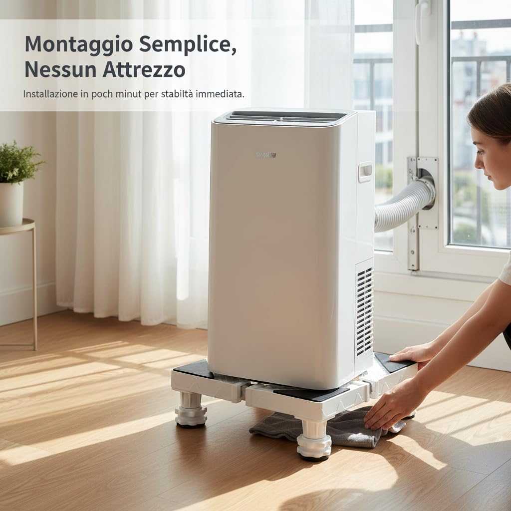 KESOTO Piedistallo Quadrato per Condizionatore con Regolazione in Altezza Struttura Robusta per Sollevare Unità E Favorire, style to 1