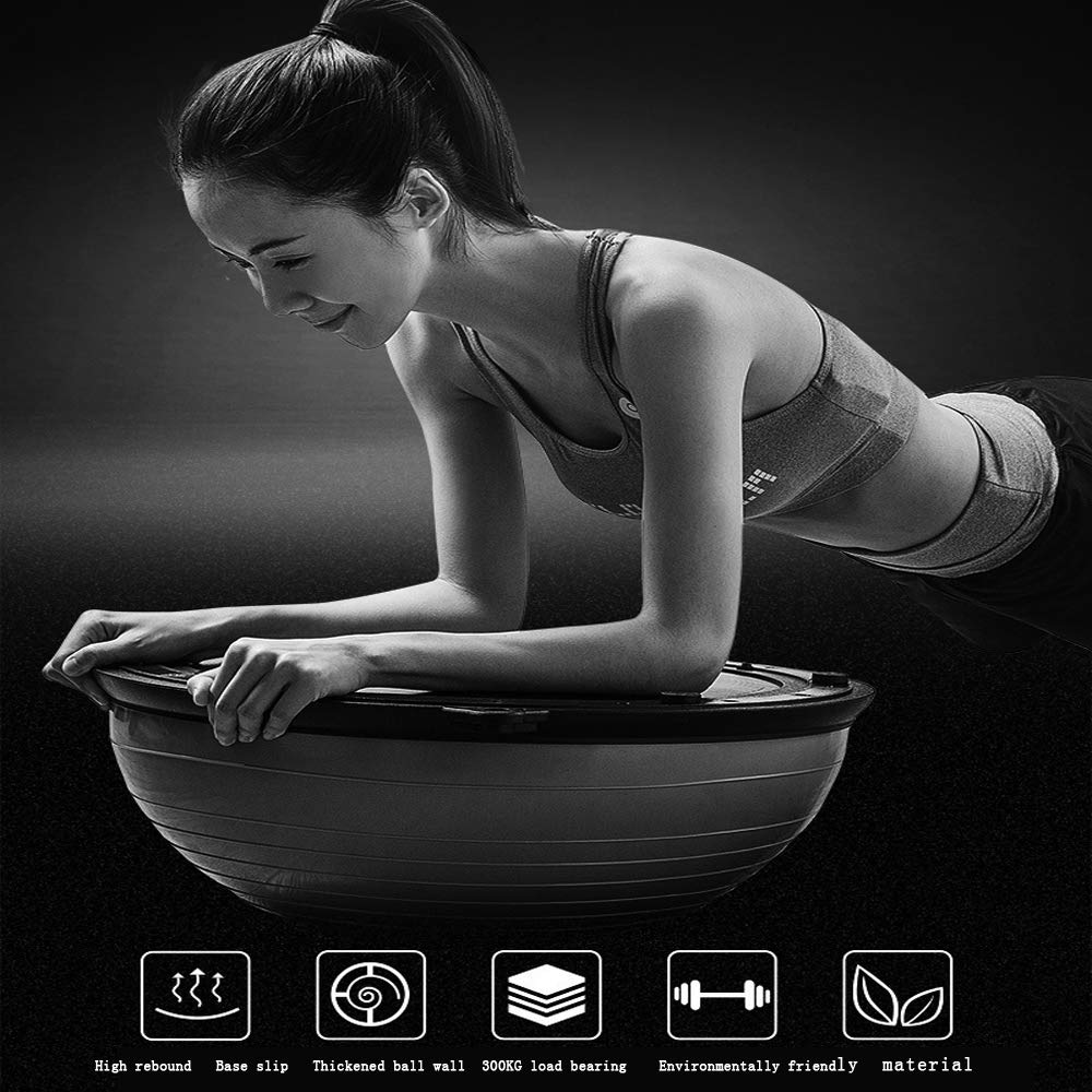 ZZAI Bola De Ejercicio - Bola De Yoga con Diseño A Prueba De Fugas Material Extra Grueso Anti-explosión Bomba De Inflado Fácil,Yellow