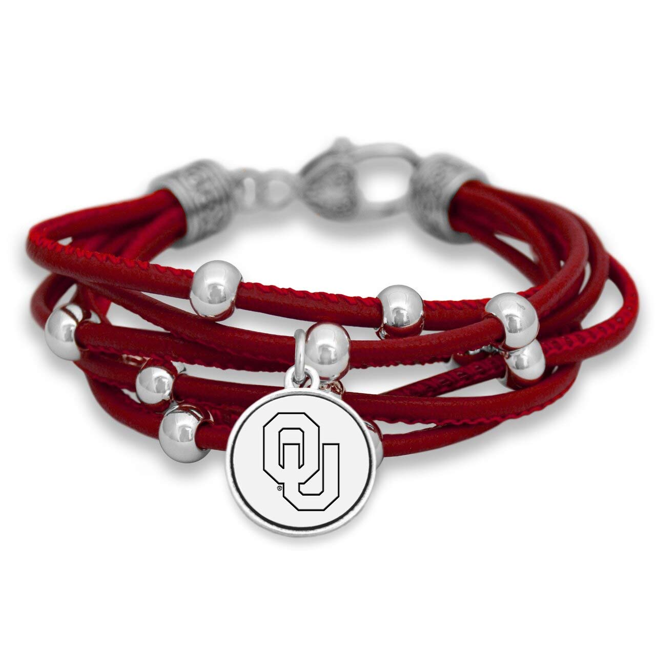 FTH Leather Strand Bracelet with Logo and Lobster Clasp