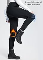 Vista 3 de BALEAF Women's Fleece Lined Snow Ski Pants Waterproof Windproof Softshell Insulated Slim Thermal Pants Zipper Bottom Leg