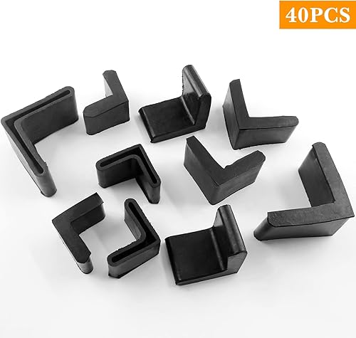 Miniatura 9 de 16 almohadillas angulares en forma de L para muebles de 1.575 in x 1.575 in, protectores de goma antideslizantes para patas de muebles (1.57 x 1.57