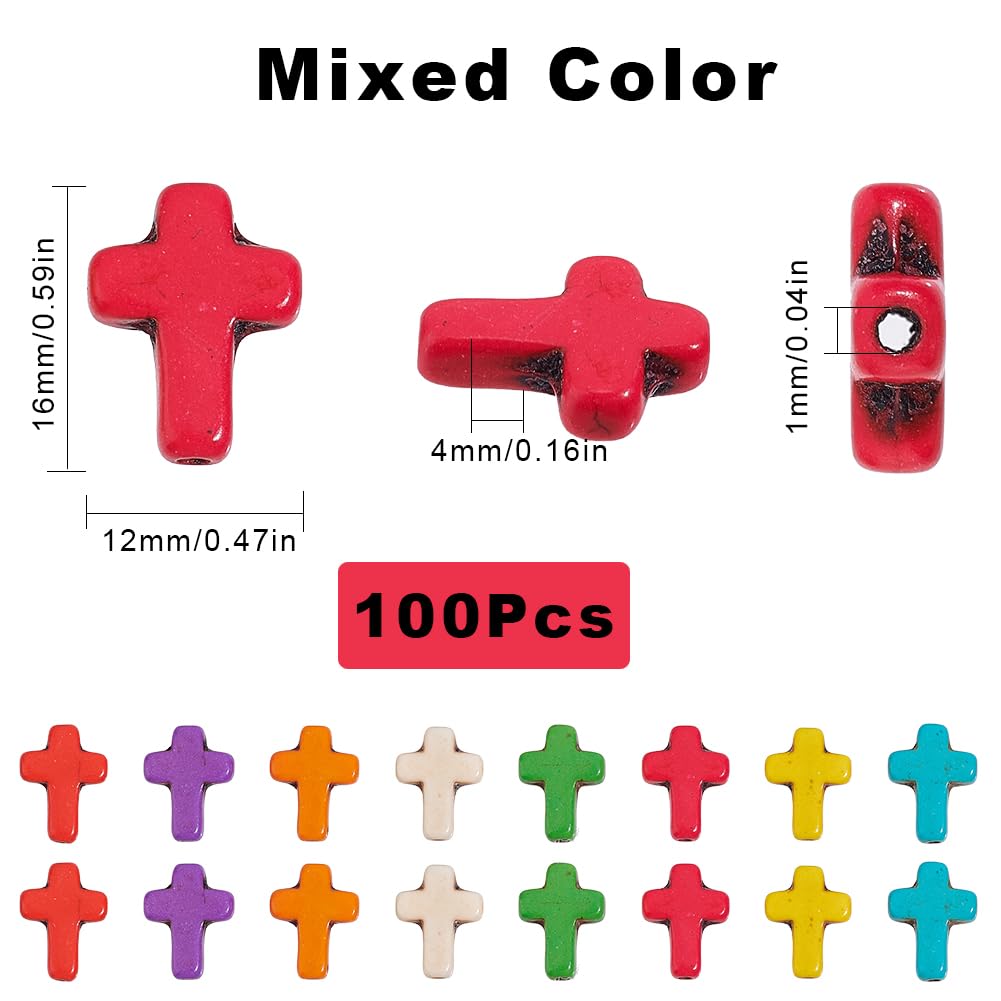 SUNNYCLUE 160 Stück Kreuzperlen Set – 8 Mm Runde Perlen & Weiße Kreuzperlen, Synthetischer Türkis