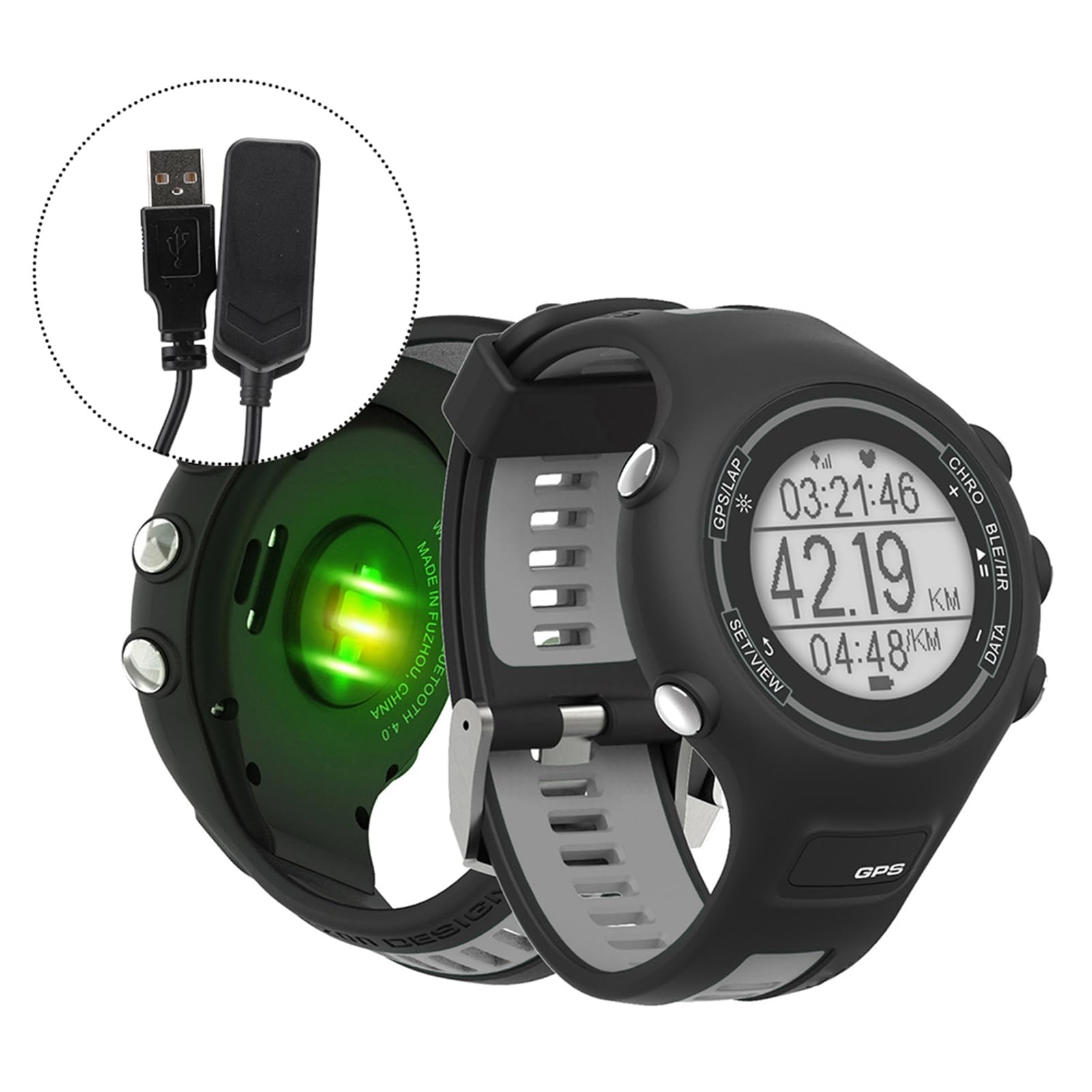 Ejoyous EZON GPS Sportuhr, Schwarz (Black)