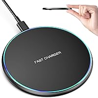 Eisreho 15W Fast Wireless Charger Pad for iPhone 16/15/14/13/12 Samsung Galaxy S23/S22/S21 - Ultra-Slim Portable Mat with Safety Protection