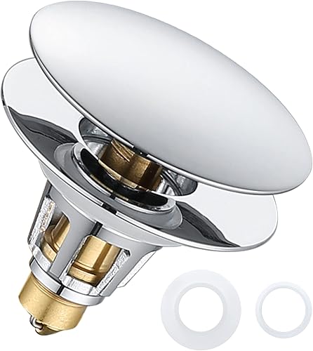 Tapón universal para lavabo de baño, tapón de drenaje de fregadero de 1.1 a 1.5 pulgadas, colador de drenaje de lavabo desplegable tipo bala de