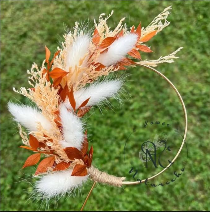 Dried Flower Wreath Bouquet Cake Topper,Sunset-image-4