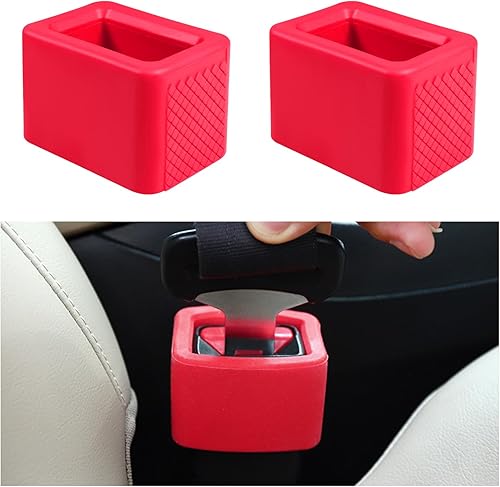 Miniatura 7 de 2 soportes de hebilla para cinturón de seguridad, hebilla de silicona para cinturón de seguridad para hacer soporte de receptáculo para fácil