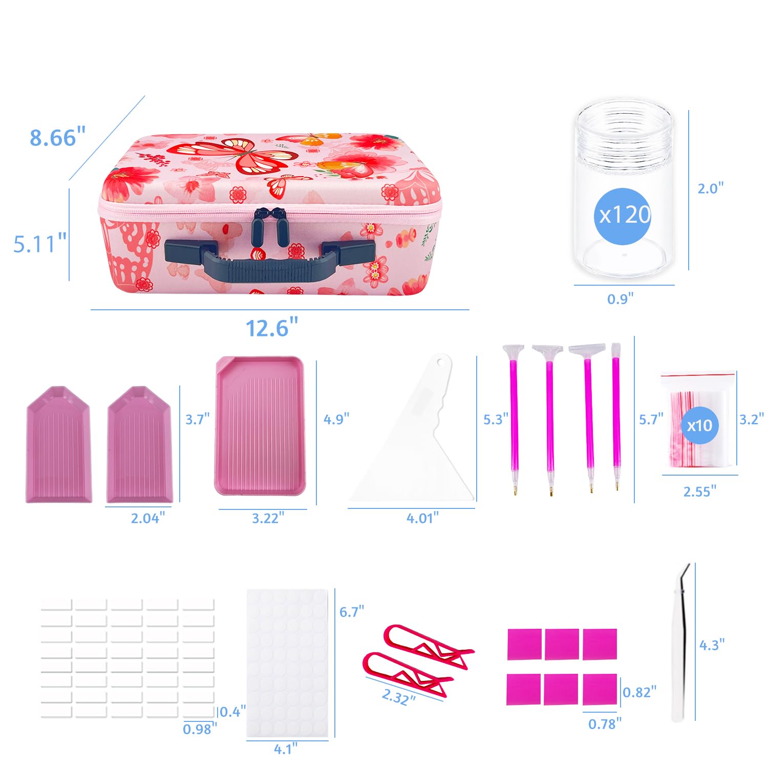 LIRUNQIU Diamond Painting Storage Containers, 120 Slots Diamond Painting Accessories and Tools kits Storage Box for Jewelry Beads - Image 3