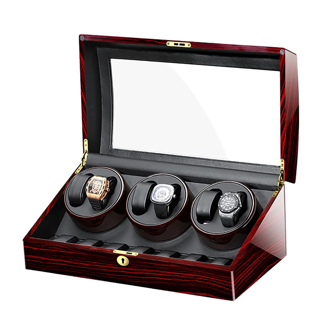 MYUYEE Automatic Watch Winder For 6+7 Watches Luxurious Wooden Watch Storage Case Pu Leather Watches Case 5 Rotation Modes Wristwatch Storage Box