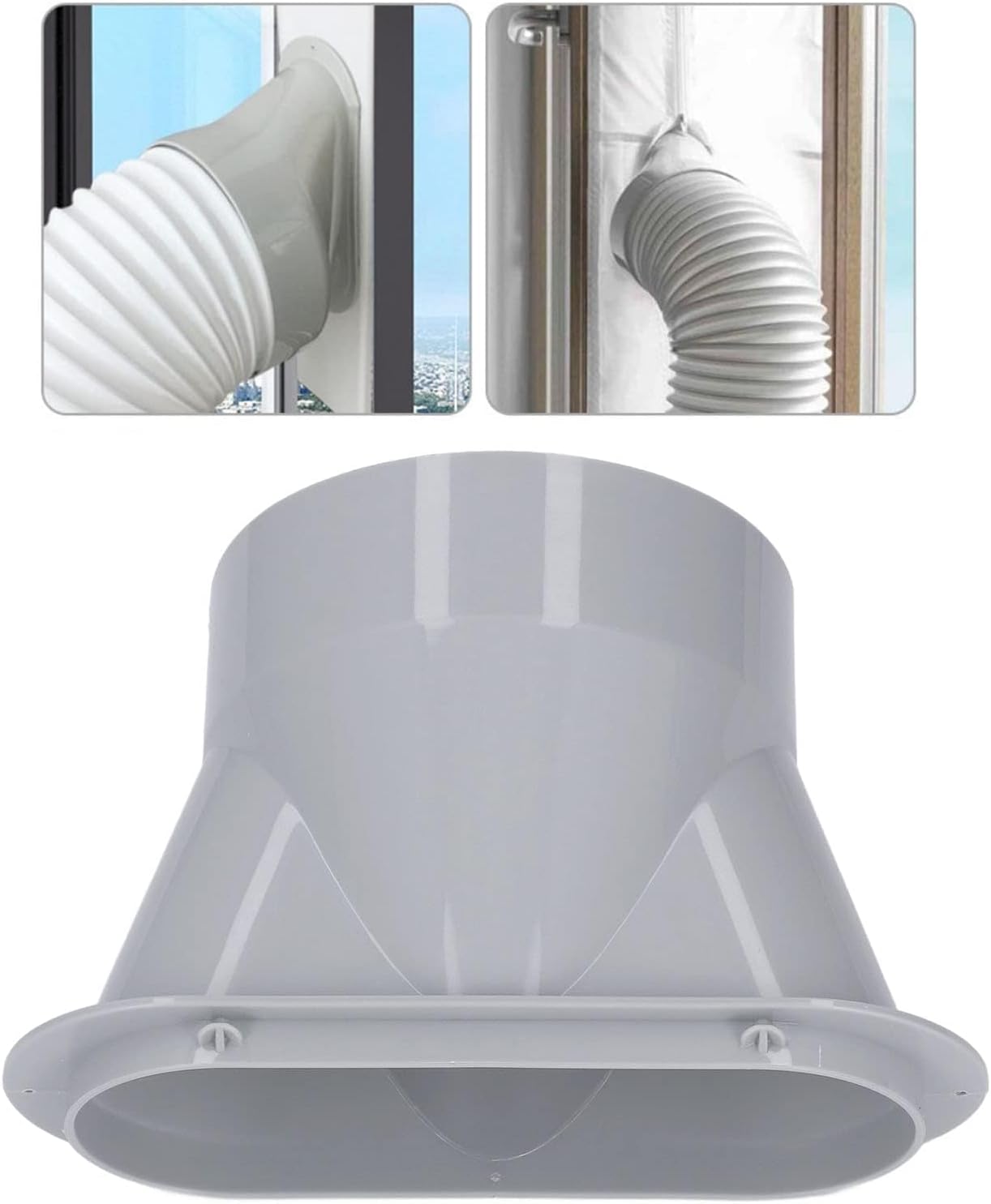 5 Inch Portable Air Conditioner Exhaust Hose Coupler Duct Sealing Plate Flat Mouth Interface Air Conditioning Part Window Adapter Supports CW and CCW Threads